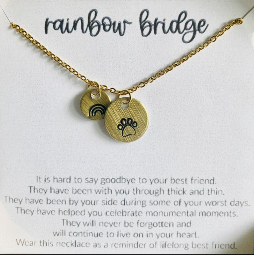 Add on Rainbow Bridge pet loss necklace